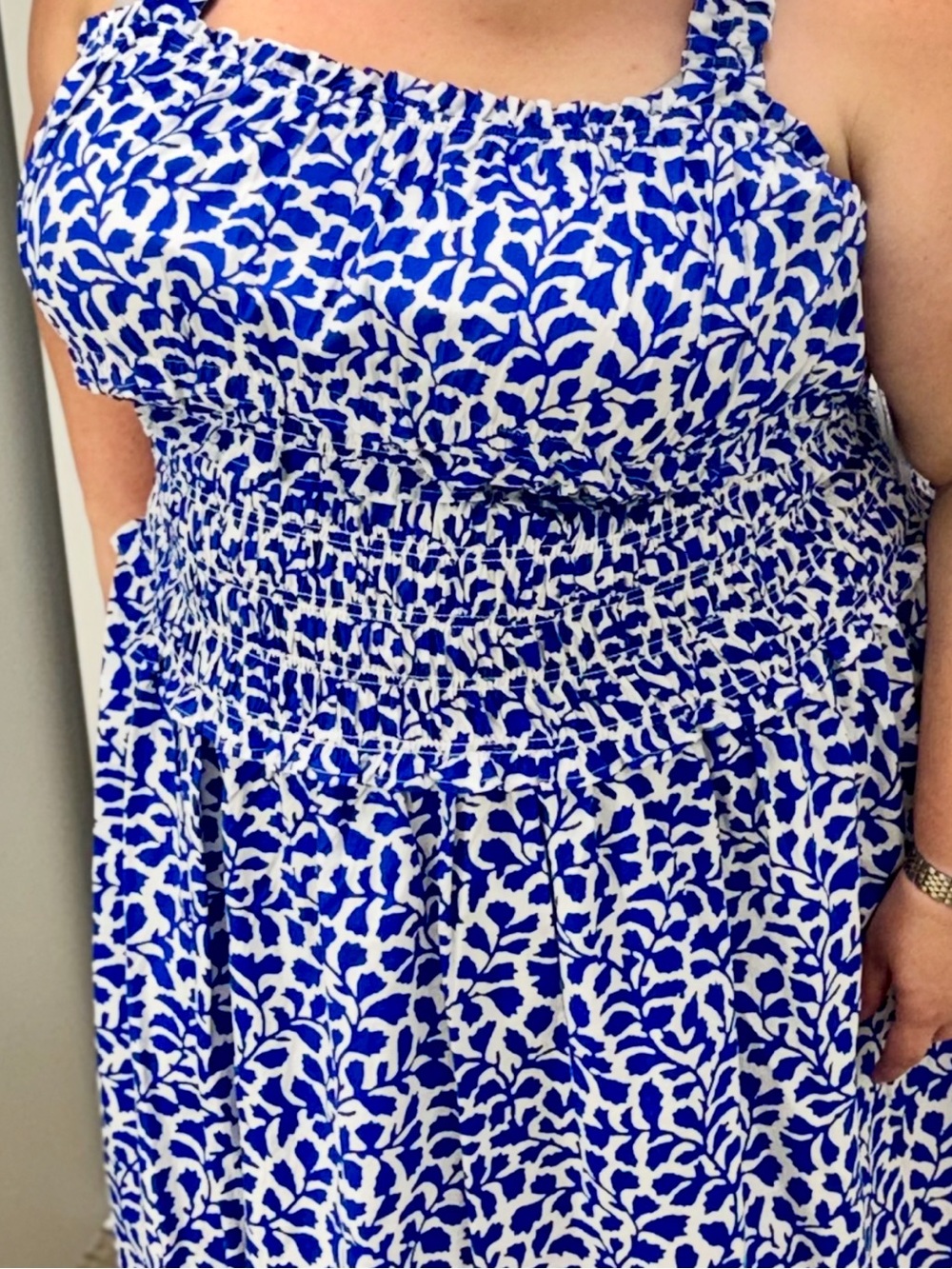 Time and Tru Blue and White Floral Smocked Sundress LIKE NEW plus size XXL 20 - Picture 10 of 10